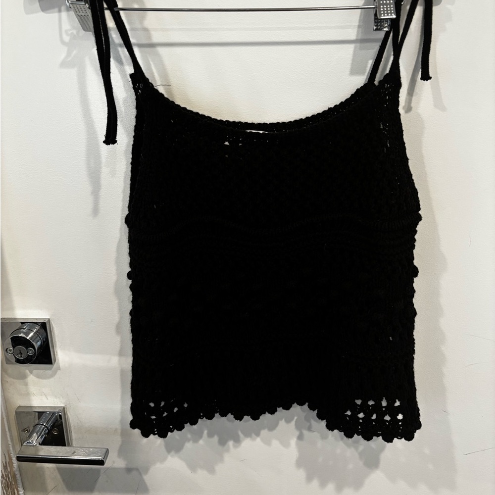 Zara Black Crochet Camisole Top